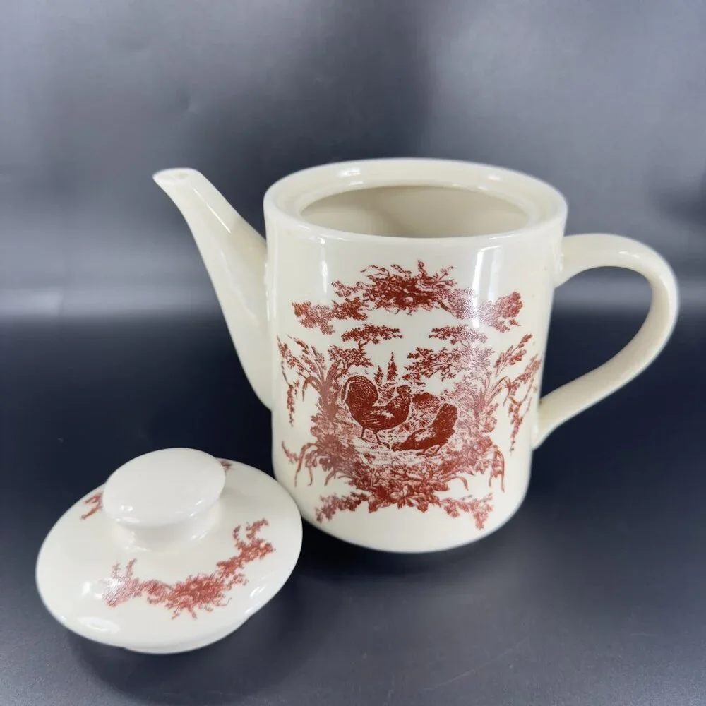 2002 California Pantry Teapot Rooster Chicken‎ Ceramic Carafe Classic Ceramics